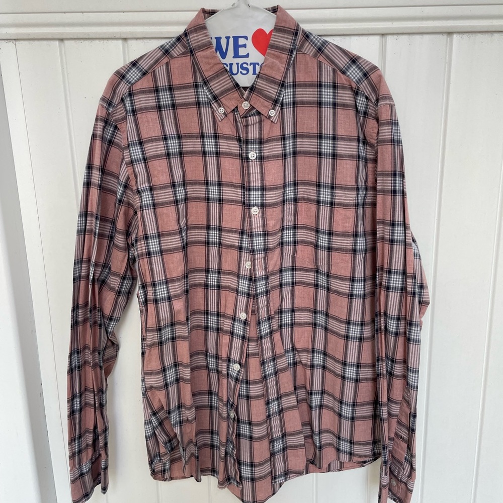 J Crew Mens long sleeve button down shirt.  Size L, Slim fit. Great shape.